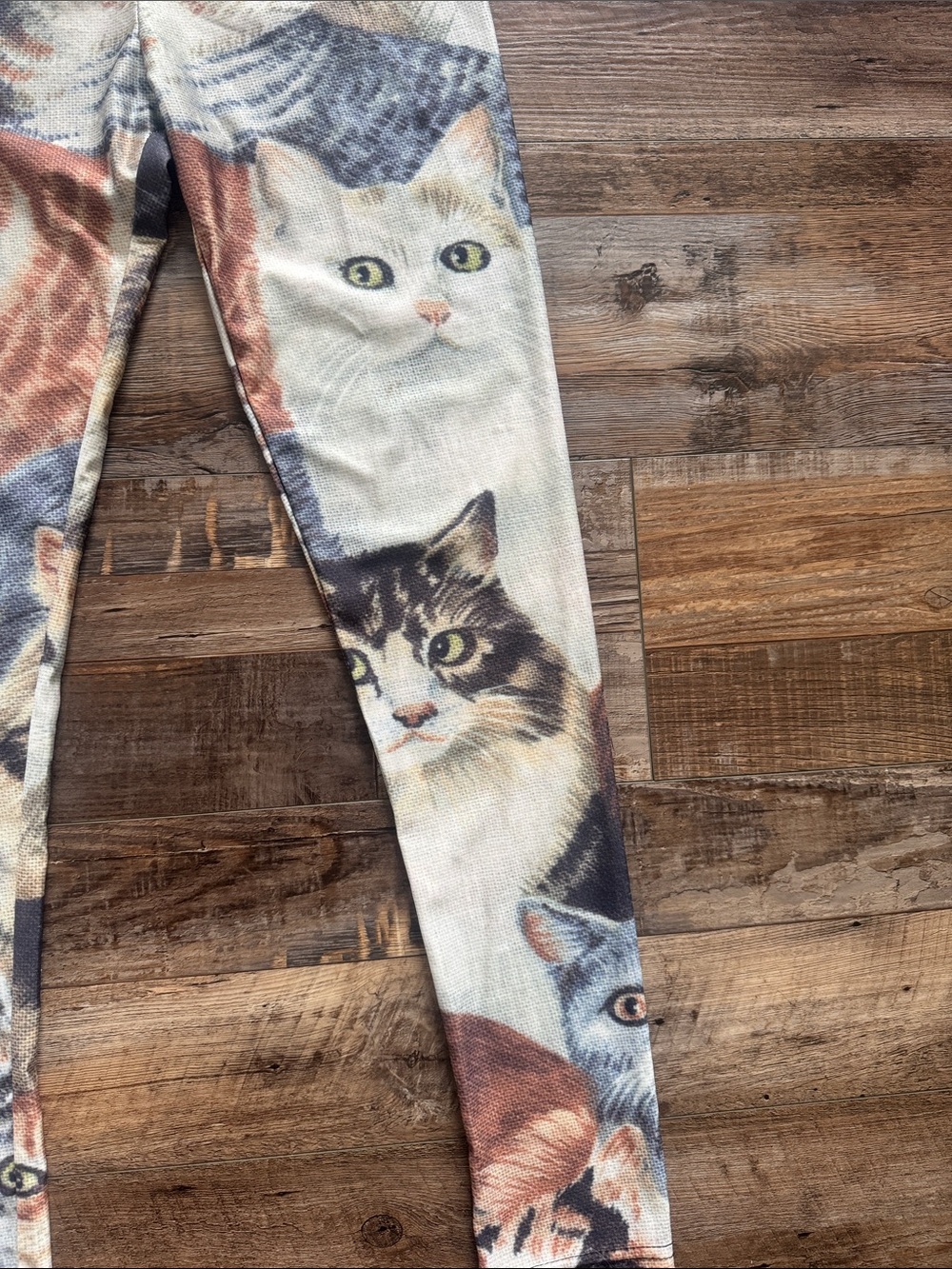 Cat Print Kids/Adult Leggings in Multicolor - Picture 4 of 8